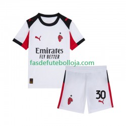 Camisola 2º Equipamento AC Milan Ardon Jashari 30 2025-2026 Manga Curta ,Criança