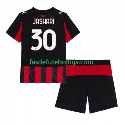 Camisola 1º Equipamento AC Milan Ardon Jashari 30 2025-2026 Manga Curta ,Criança