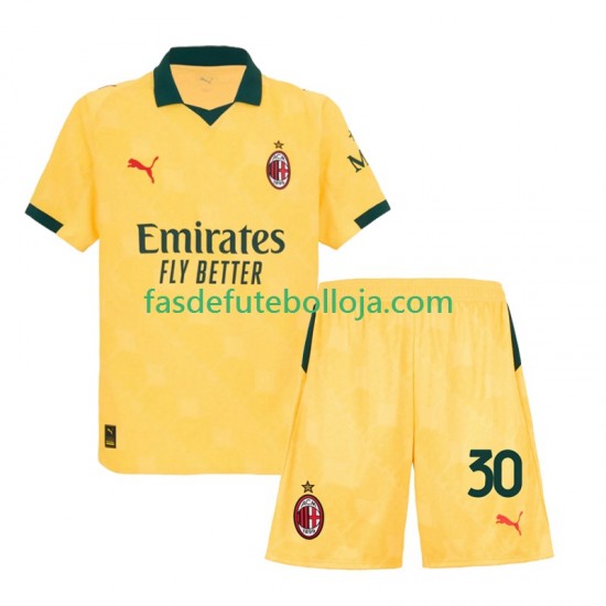 Camisola 3º Equipamento AC Milan Ardon Jashari 30 2025-2026 Manga Curta ,Criança