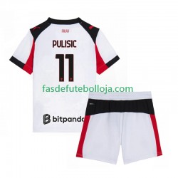 Camisola 2º Equipamento AC Milan Christian Pulisic 11 2025-2026 Manga Curta ,Criança