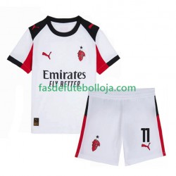 Camisola 2º Equipamento AC Milan Christian Pulisic 11 2025-2026 Manga Curta ,Criança