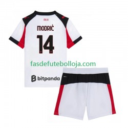 Camisola 2º Equipamento AC Milan Modrić Luca 14 2025-2026 Manga Curta ,Criança