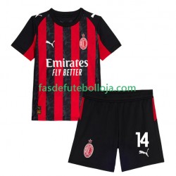 Camisola 1º Equipamento AC Milan Modrić Luca 14 2025-2026 Manga Curta ,Criança