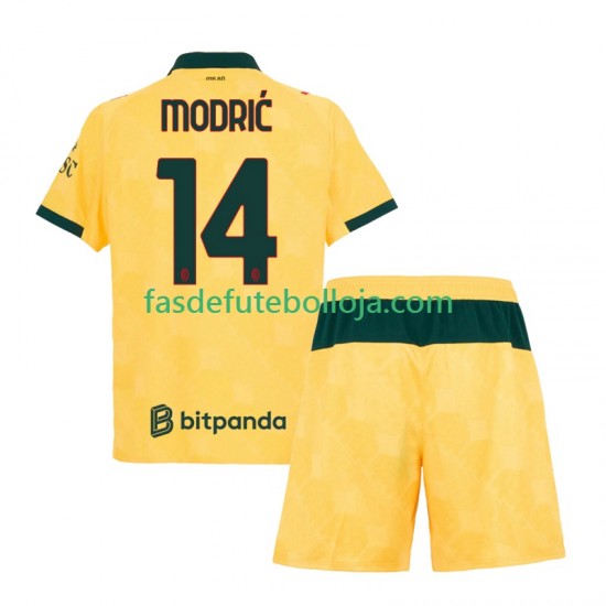 Camisola 3º Equipamento AC Milan Modrić Luca 14 2025-2026 Manga Curta ,Criança
