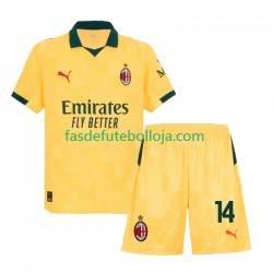 Camisola 3º Equipamento AC Milan Modrić Luca 14 2025-2026 Manga Curta ,Criança