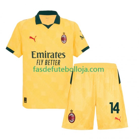 Camisola 3º Equipamento AC Milan Modrić Luca 14 2025-2026 Manga Curta ,Criança