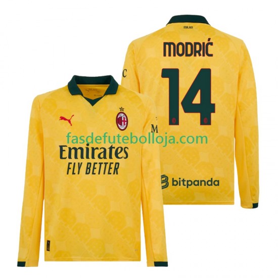 Camisola 3º Equipamento AC Milan Modrić Luca 14 2025-2026 Manga Comprida ,Homem