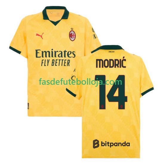 Camisola 3º Equipamento AC Milan Modrić Luca 14 2025-2026 Manga Curta ,Homem