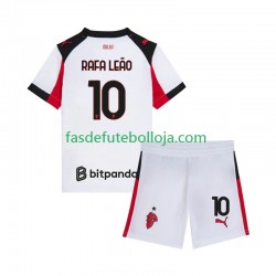 Camisola 2º Equipamento AC Milan Rafael Leao 10 2025-2026 Manga Curta ,Criança