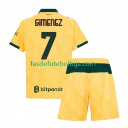 Camisola 3º Equipamento AC Milan Santiago Gimenez 7 2025-2026 Manga Curta ,Criança