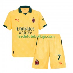 Camisola 3º Equipamento AC Milan Santiago Gimenez 7 2025-2026 Manga Curta ,Criança