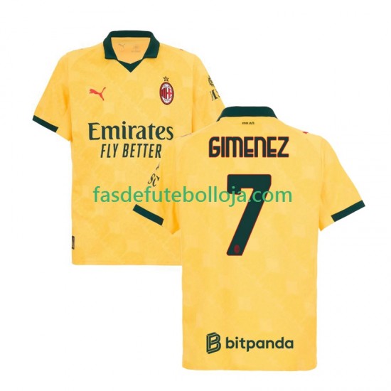 Camisola 3º Equipamento AC Milan Santiago Gimenez 7 2025-2026 Manga Curta ,Homem