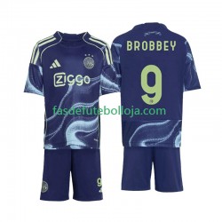 Camisola 2º Equipamento AFC Ajax Brian Brobbey 9 2025-2026 Manga Curta ,Criança