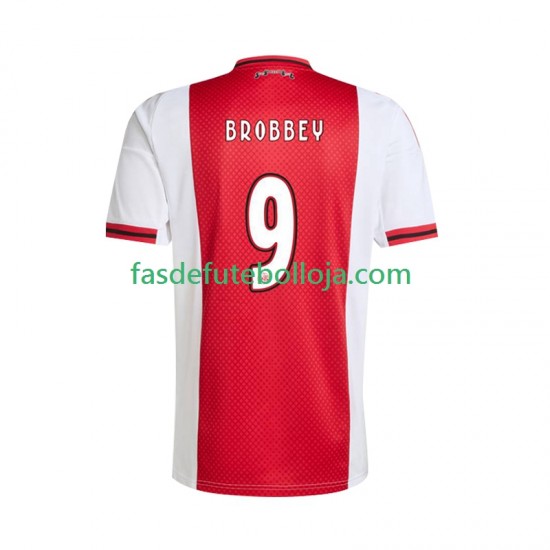 Camisola 1º Equipamento AFC Ajax Brian Brobbey 9 2025-2026 Manga Curta ,Homem