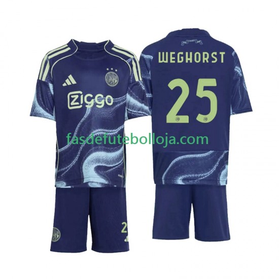 Camisola 2º Equipamento AFC Ajax Wout Weghorst 25 2025-2026 Manga Curta ,Criança