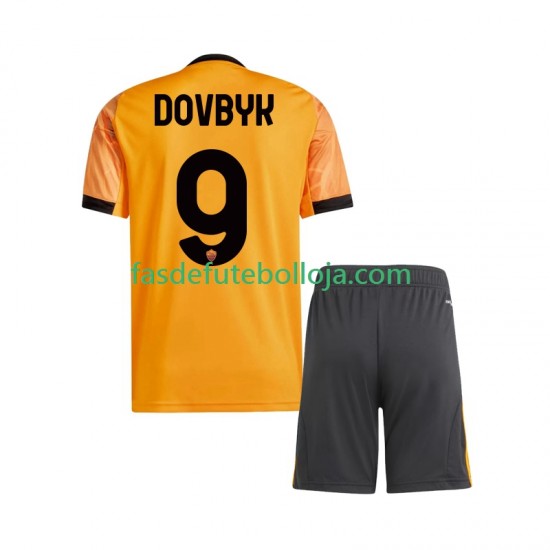 Camisola 2º Equipamento AS Roma Artem Dovbyk 9 2025-2026 Manga Curta ,Criança