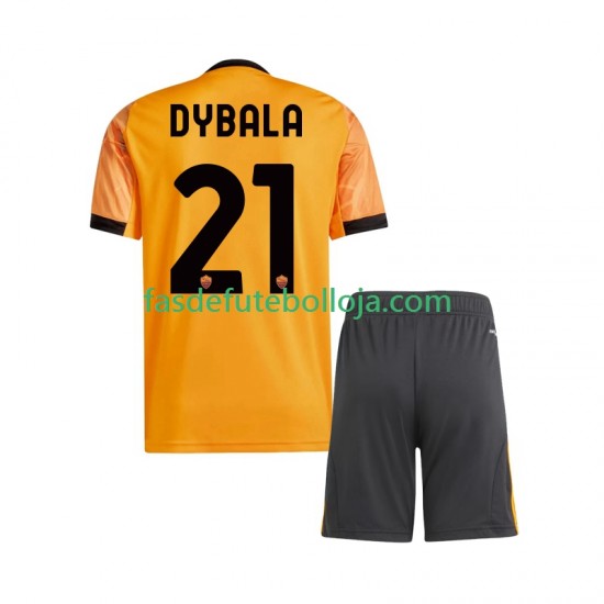 Camisola 2º Equipamento AS Roma Dybala 21 2025-2026 Manga Curta ,Criança