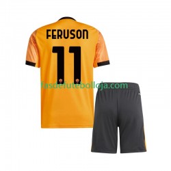 Camisola 2º Equipamento AS Roma Evan Ferguson 11 2025-2026 Manga Curta ,Criança