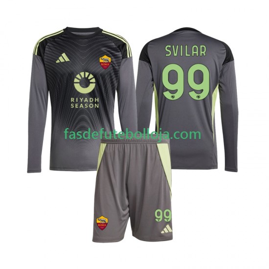 Camisola Guarda-redes 1º Equipamento AS Roma Mile Svilar 99 2025-2026 Manga Comprida ,Criança