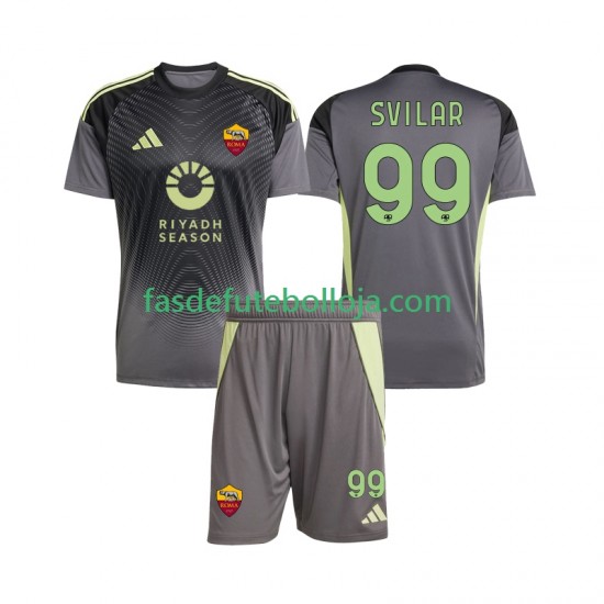 Camisola Guarda-redes 1º Equipamento AS Roma Mile Svilar 99 2025-2026 Manga Curta ,Criança