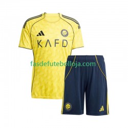 Camisola 1º Equipamento Al Nassr 2025-2026 Manga Curta ,Criança