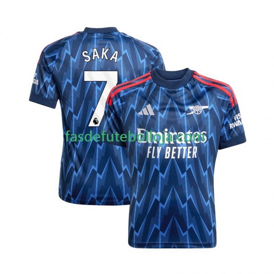 Camisola 2º Equipamento Arsenal Bukayo Saka 7 2025-2026 Manga Curta ,Homem
