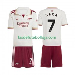 Camisola 3º Equipamento Arsenal Bukayo Saka 7 2025-2026 Manga Curta ,Criança