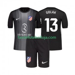 Camisola Guarda-redes 2º Equipamento Atlético Madrid Jan Oblak 13 2025-2026 Manga Curta ,Criança