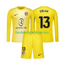 Camisola Guarda-redes 1º Equipamento Atlético Madrid Jan Oblak 13 2025-2026 Manga Comprida ,Criança
