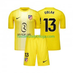 Camisola Guarda-redes 1º Equipamento Atlético Madrid Jan Oblak 13 2025-2026 Manga Curta ,Criança