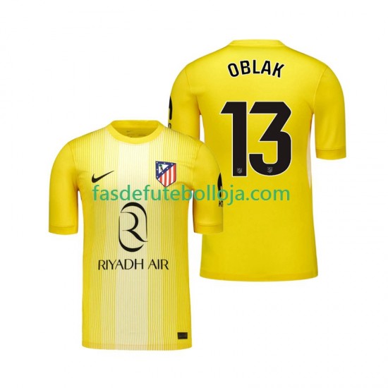 Camisola Guarda-redes 1º Equipamento Atlético Madrid Jan Oblak 13 2025-2026 Manga Curta ,Homem