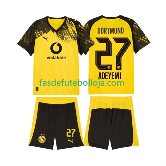 Camisola 1º Equipamento Borussia Dortmund Karim Adeyemi 27 2025-2026 Manga Curta ,Criança