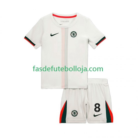 Camisola 2º Equipamento Chelsea Enzo Fernandez 8 2025-2026 Manga Curta ,Criança