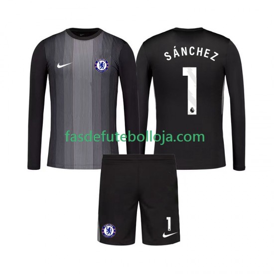 Camisola Guarda-redes 1º Equipamento Chelsea Robert Sanchez 1 2025-2026 Manga Comprida ,Criança