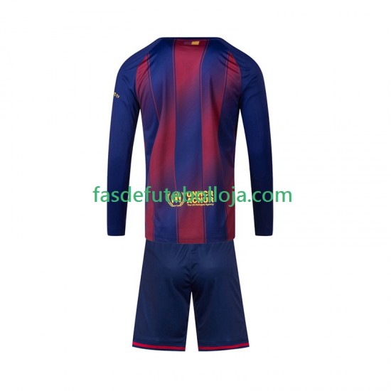 Camisola 1º Equipamento FC Barcelona 2025-2026 Manga Comprida ,Criança