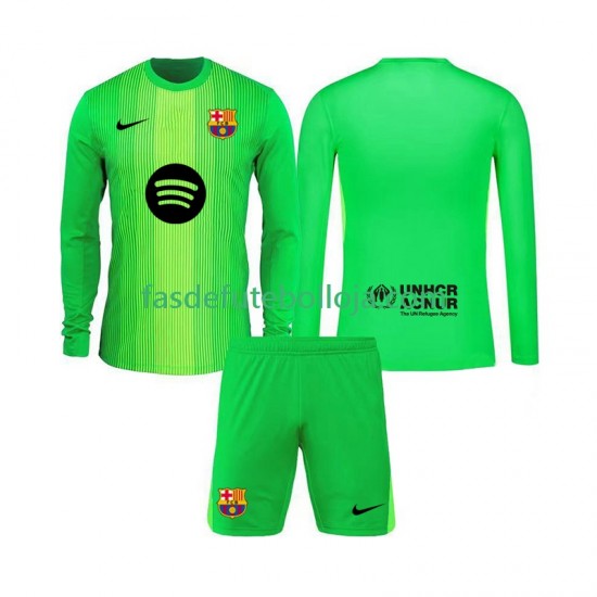 Camisola Guarda-redes 1º Equipamento FC Barcelona 2025-2026 Manga Comprida ,Criança