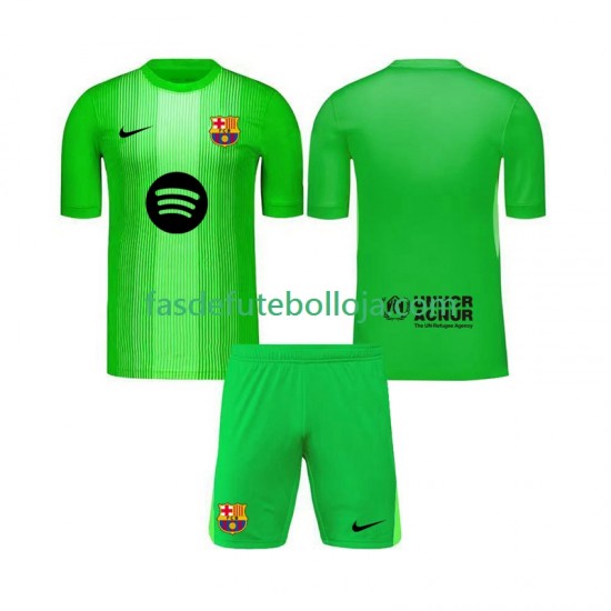 Camisola Guarda-redes 1º Equipamento FC Barcelona 2025-2026 Manga Curta ,Criança