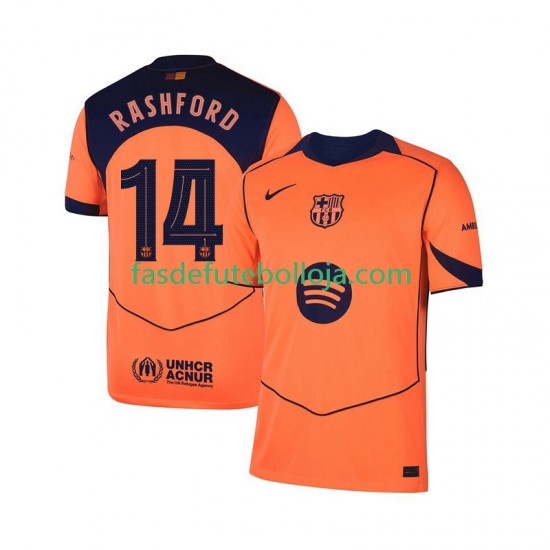 Camisola 3º Equipamento FC Barcelona Marcus Rashford 14 UCL 2025-2026 Manga Curta ,Homem