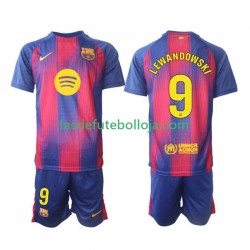 Camisola 1º Equipamento FC Barcelona Robert Lewandowski 9 2025-2026 Manga Curta ,Criança