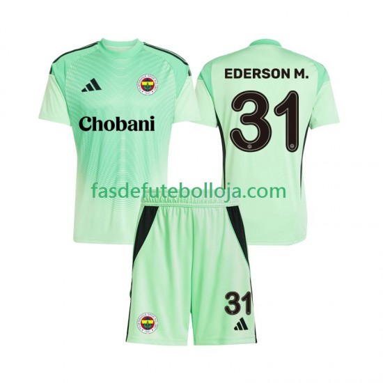 Camisola Guarda-redes 2º Equipamento Fenerbahce Ederson Moraes 31 2025-2026 Manga Curta ,Criança