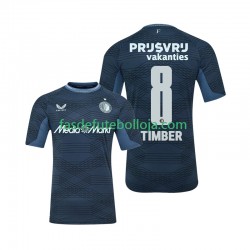 Camisola 2º Equipamento Feyenoord Rotterdam Quinten Timber 8 2025-2026 Manga Curta ,Homem
