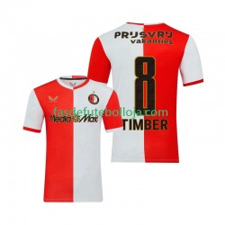 Camisola 1º Equipamento Feyenoord Rotterdam Quinten Timber 8 2025-2026 Manga Curta ,Homem