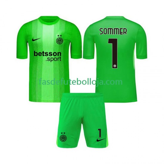 Camisola Guarda-redes 3º Equipamento Inter de Milão Yann Sommer 1 2025-2026 Manga Curta ,Criança