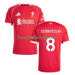 Camisola 1º Equipamento Liverpool Dominik Szoboszlai 8 2025-2026 Manga Curta ,Homem