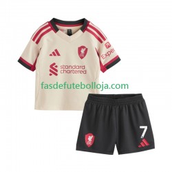 Camisola 2º Equipamento Liverpool Florian Wirtz 7 2025-2026 Manga Curta ,Criança