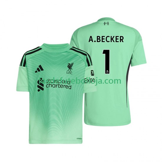 Camisola Guarda-redes 1º Equipamento Liverpool Alisson Becker 1 2025-2026 Manga Curta ,Homem