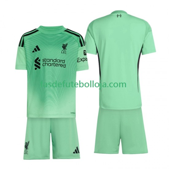 Camisola Guarda-redes 2º Equipamento Liverpool 2025-2026 Manga Curta ,Criança