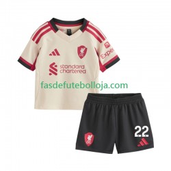 Camisola 2º Equipamento Liverpool Hugo Ekitike 22 2025-2026 Manga Curta ,Criança