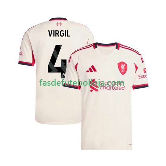 Camisola 2º Equipamento Liverpool Virgil van Dijk 4 2025-2026 Manga Curta ,Homem