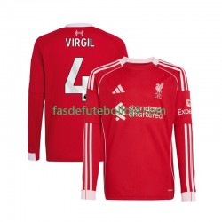 Camisola 1º Equipamento Liverpool Virgil van Dijk 4 2025-2026 Manga Comprida ,Homem